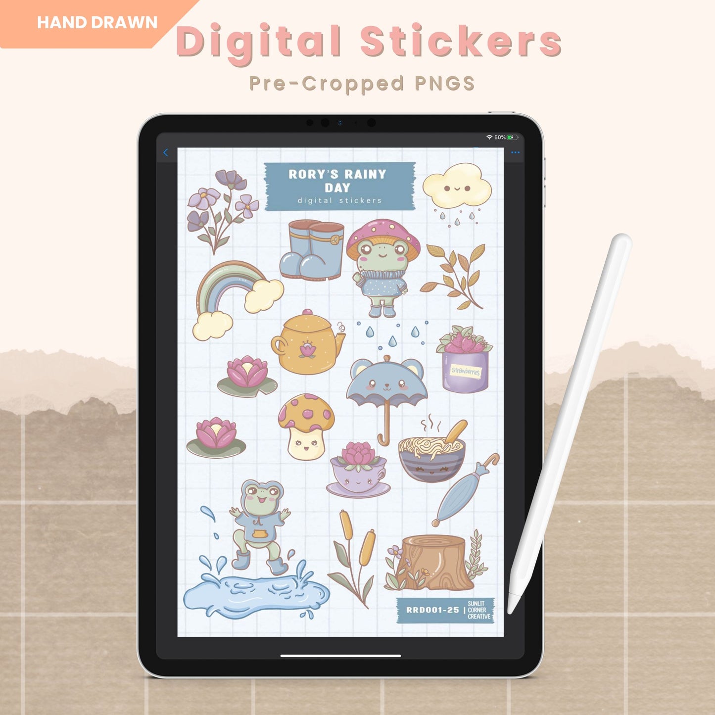 Rory's Rainy Day | Frog | Digital Stickers